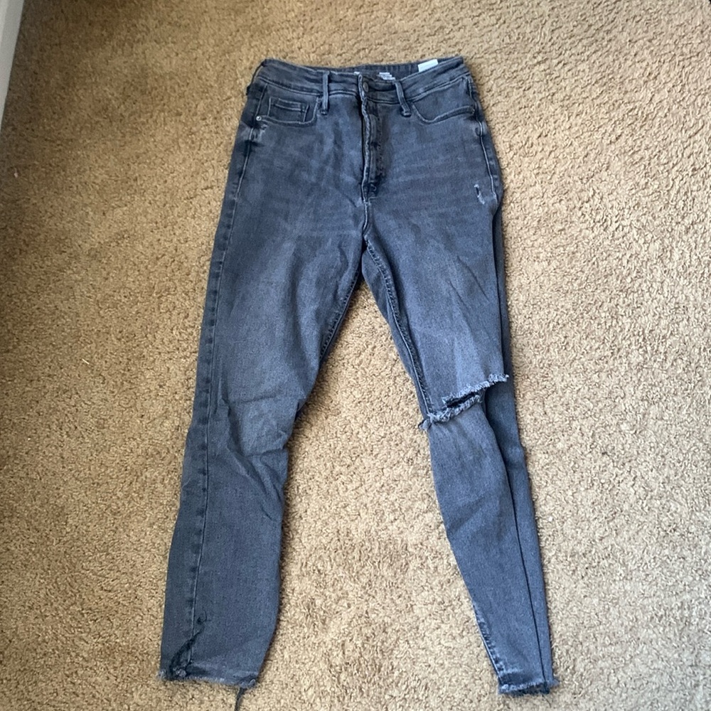 High Rise Skinny Ripped Jeans